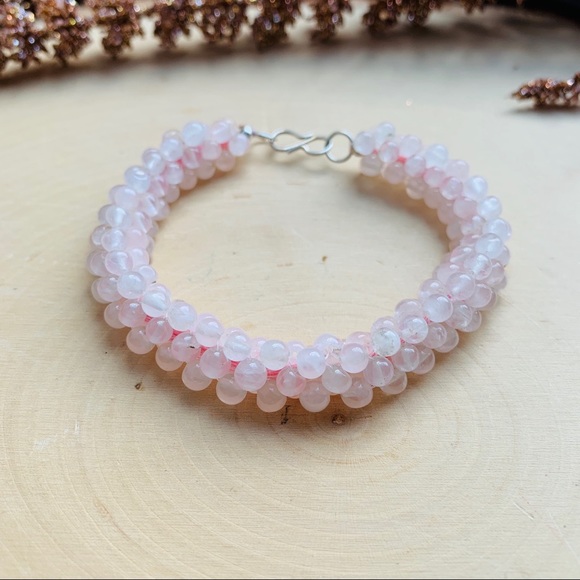 HP🎉 Rose Quartz gemstone Handmade Bracelet - Picture 7 of 7